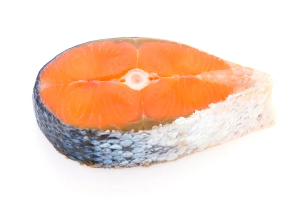 Carne de salmão isolada sobre fundo branco — Fotografia de Stock
