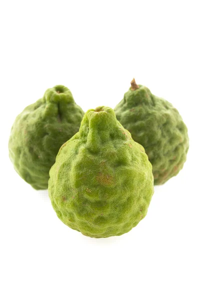 Kaffir lime isoleret på hvid baggrund - Stock-foto