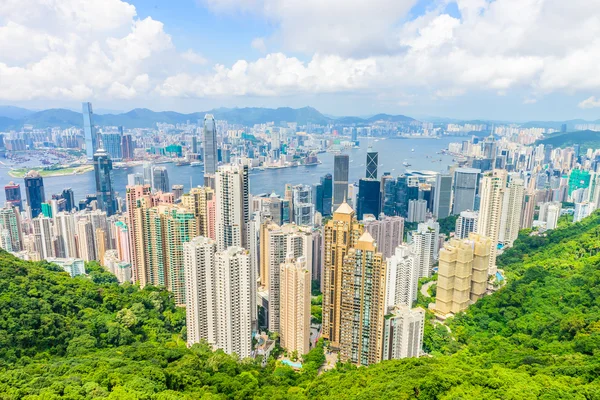 Hong kong-augusti 8: scen av victoria harbour på augusti 8, — Stockfoto