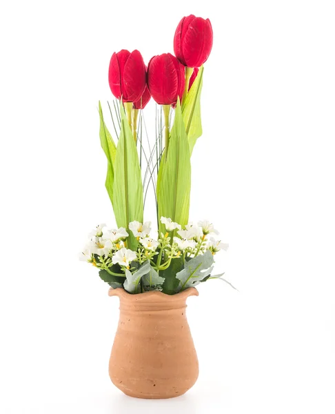 Váza květ izolovaných na bílém pozadí — Stock fotografie