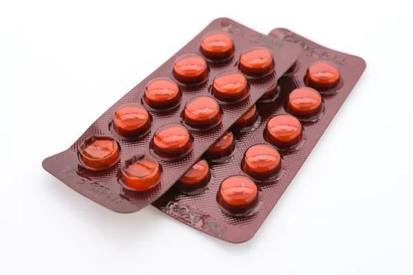 P-piller medicin isolerad på vit bakgrund — Stockfoto
