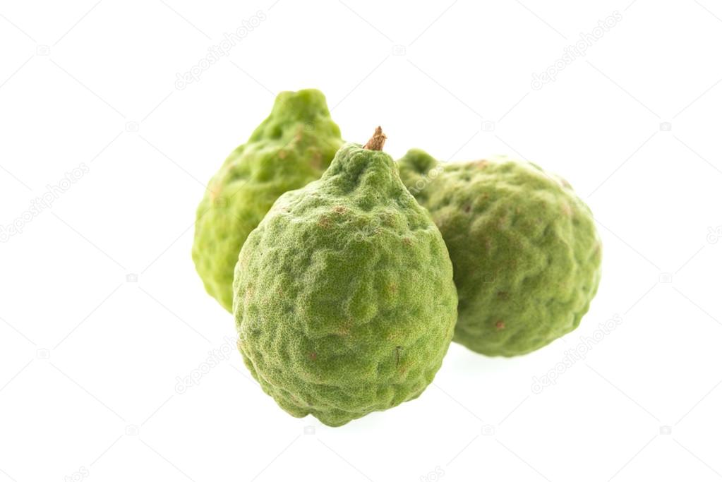 kaffir lime isolated on white background