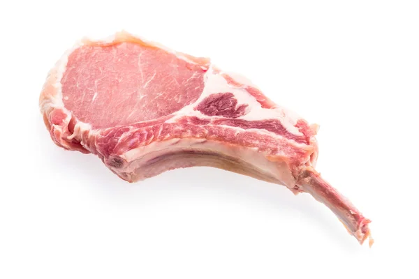 Rohes Schweinefleisch isoliert auf weiß — Stockfoto