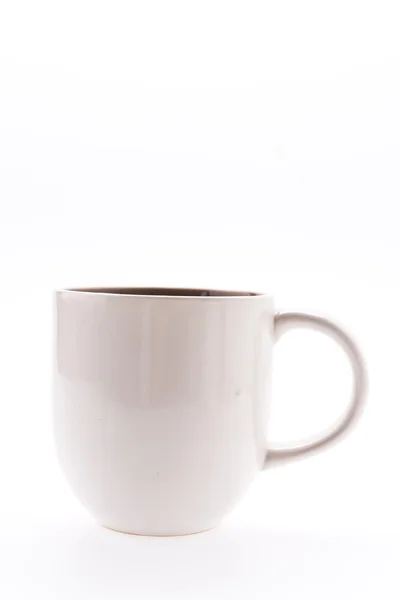 Белый кофе чашки изолированы на белом — стоковое фото