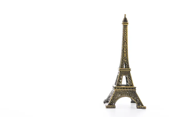 Eiffel Tower brinquedo isolado no fundo branco — Fotografia de Stock