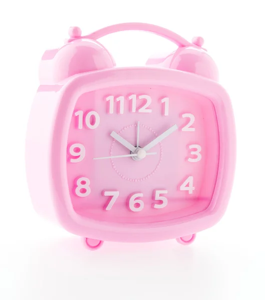 Horloge rose isolé sur fond blanc — Photo