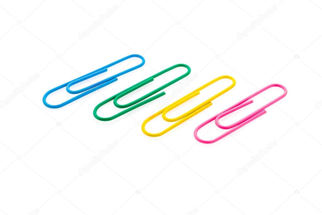 Paper clip isolated on white background