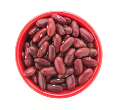 Beyaz arka plan üzerinde izole kırmızı fasulye böbrek