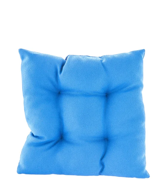 Almohada azul aislada sobre fondo blanco — Foto de Stock