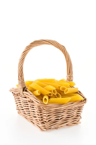 Italian pasta in basket — Stock Photo, Image