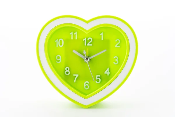 Corazón reloj verde — Foto de Stock