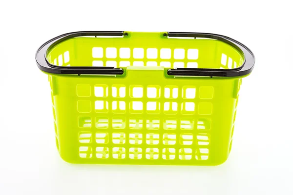 Carrello di plastica shopping — Foto Stock