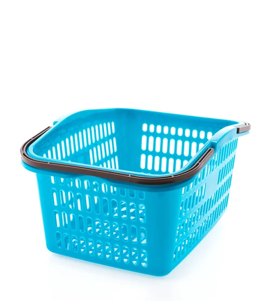 Carrello di plastica shopping — Foto Stock