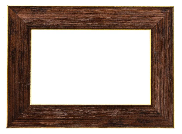Moldura de madeira isolada no fundo branco — Fotografia de Stock
