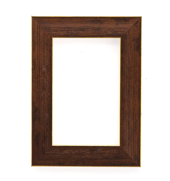 Houten frame geïsoleerd op witte achtergrond — Stockfoto