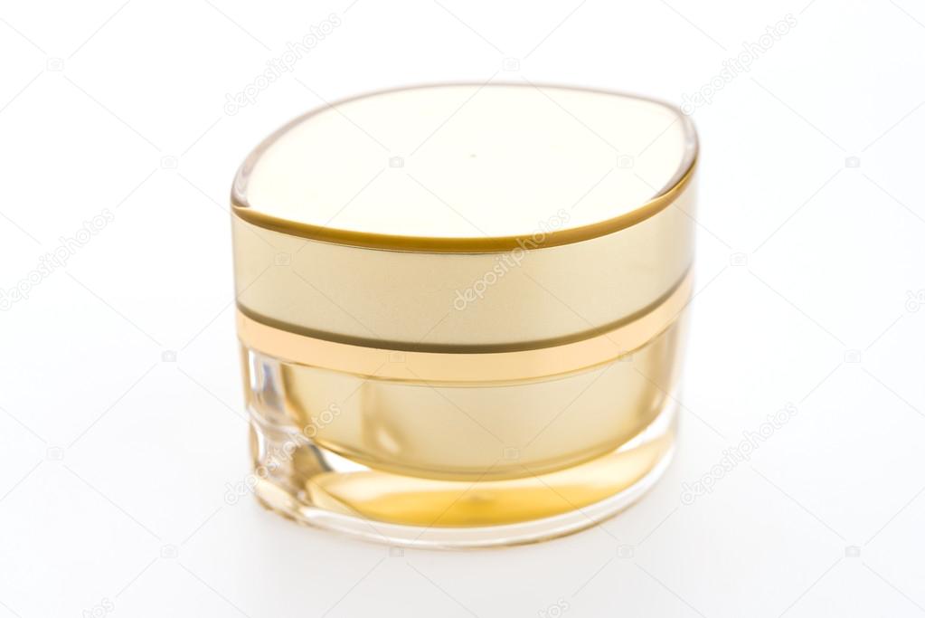 Cosmetic cream bottle isolated on white background Stock Photo by