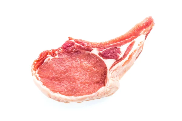 Surowe wieprzowe mięso na białym tle — Zdjęcie stockowe