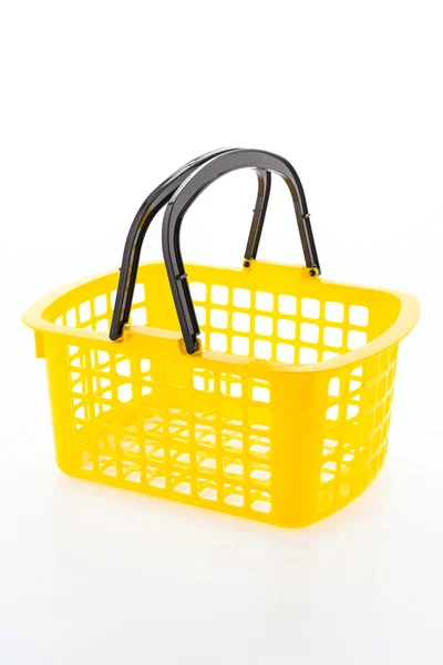 Carrello di plastica shopping — Foto Stock