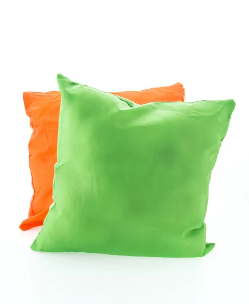 绿色和橙色的枕头 — 图库照片