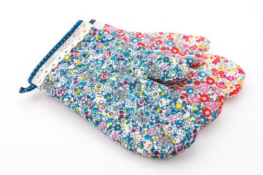 çiçek mitten fırın glover beyaz zemin üzerine izole.