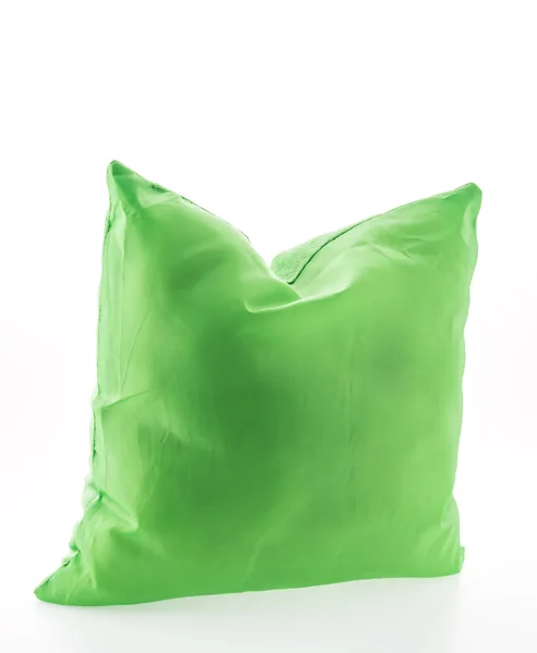 Zelený polštář izolované na bílém pozadí — Stock fotografie