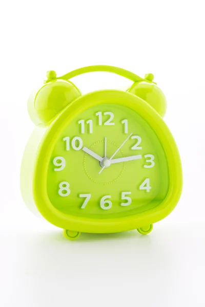 Green alarm clock — Zdjęcie stockowe