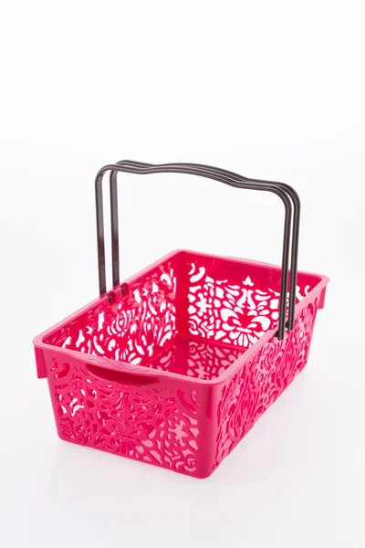 Carrello di plastica shopping — Foto Stock