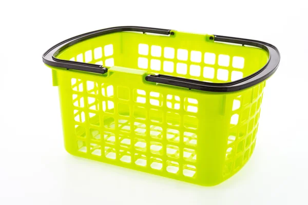 Carrello di plastica shopping — Foto Stock