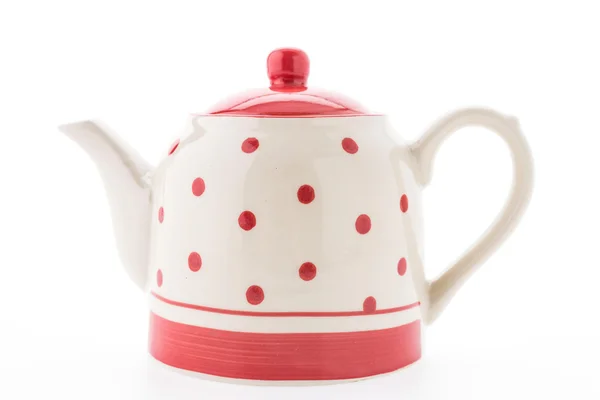 Polka dot tea pot — Stock Photo, Image