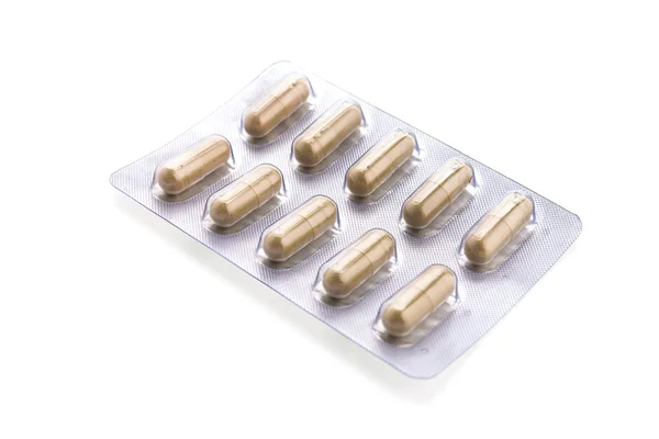 Tobolka pill izolovaných na bílém pozadí — Stock fotografie