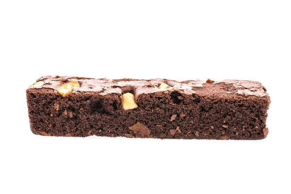 Brownie isolado no fundo branco — Fotografia de Stock