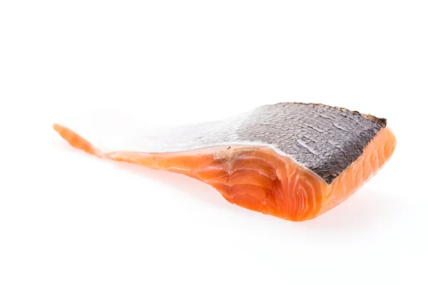 Carne de salmão isolada em branco — Fotografia de Stock