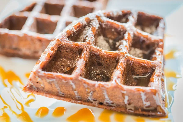 Waffle de chocolate — Fotografia de Stock