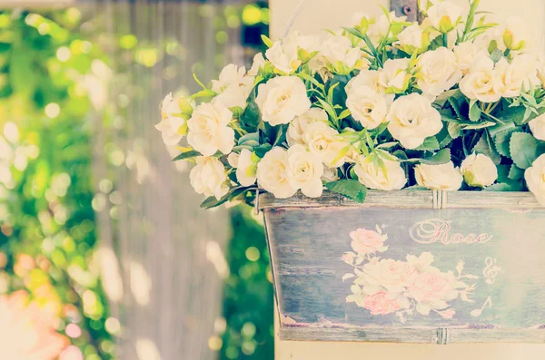 Interior plastic flower in vase — Stock Photo, Image