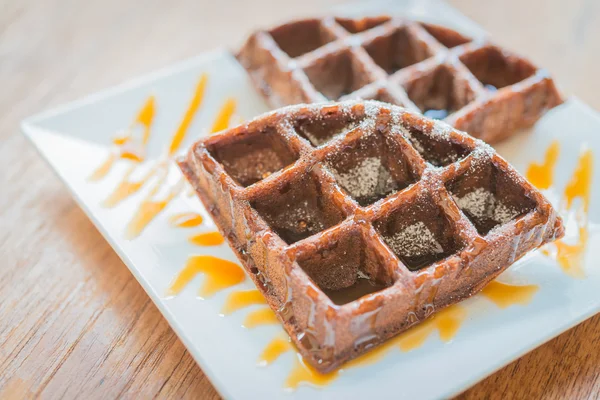 Waffle de chocolate — Fotografia de Stock