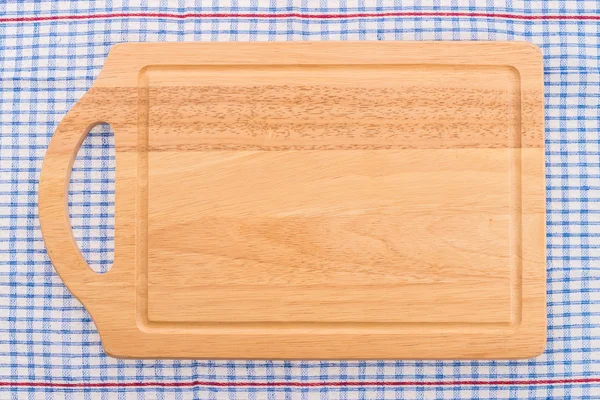 Deska do krojenia drewna na Obrus — Zdjęcie stockowe