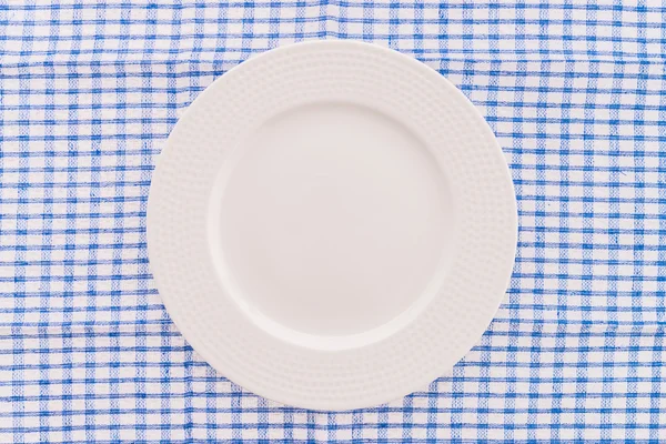 Copo de café branco na toalha de mesa — Fotografia de Stock