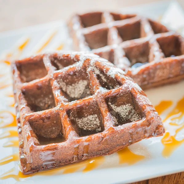 Waffle de chocolate — Fotografia de Stock