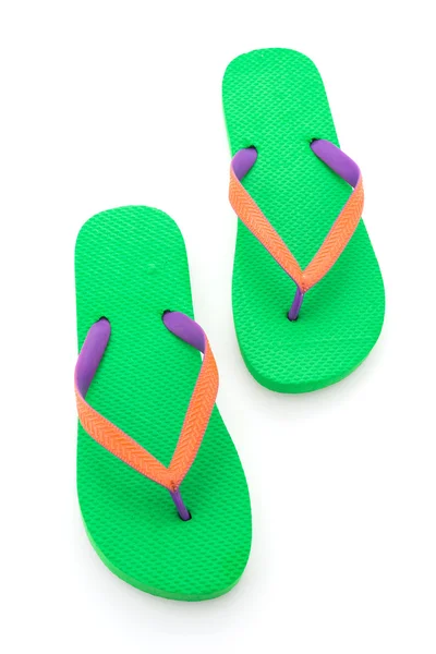 Grüne Flip Flops — Stockfoto