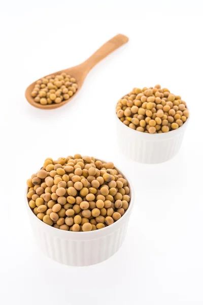 Soybeans in bowl — Stock Photo, Image