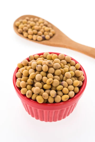 Soybeans in bowl — Stock Photo, Image