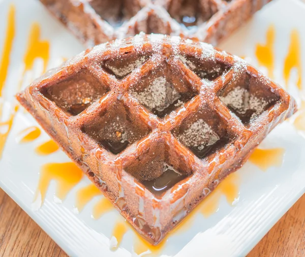 Waffle de chocolate — Fotografia de Stock