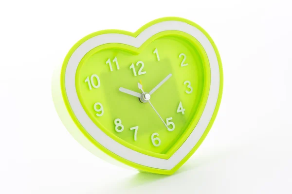 Heart green clock — Stock Photo, Image