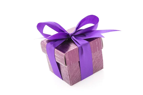 紫色礼品盒 — 图库照片