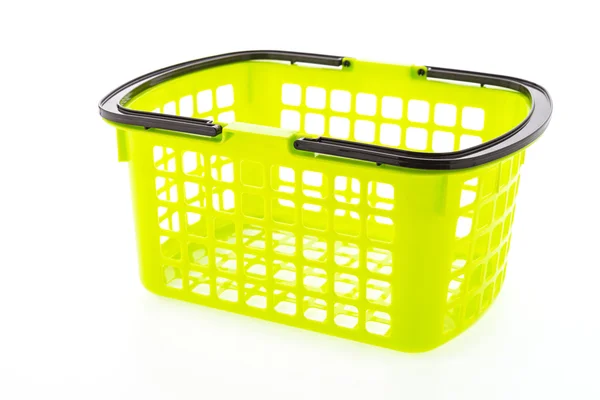 孤立的白色背景上的购物塑料篮 — 图库照片
