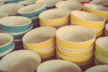 Renkli kaseler, yakın çekim