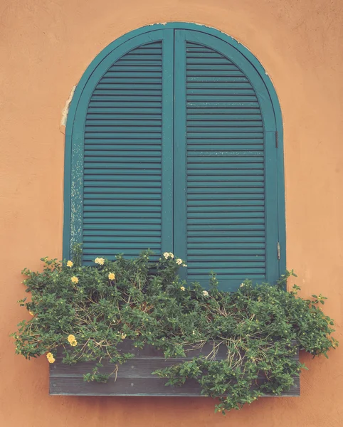 Blue Vintage window — Stock Photo, Image