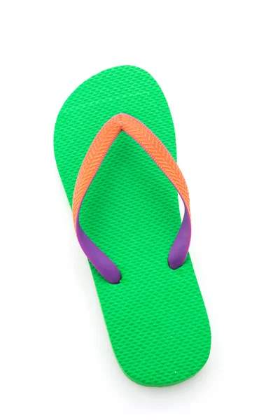 Gröna flip flop isolerad på vit bakgrund — Stockfoto