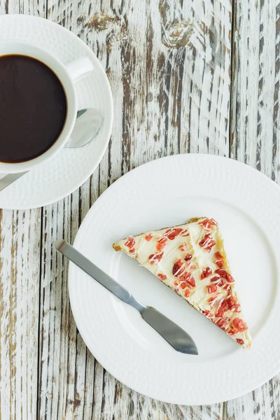 Cranberry cake en koffie beker — Stockfoto