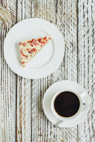 Tarta de arándano y taza de café — Foto de Stock